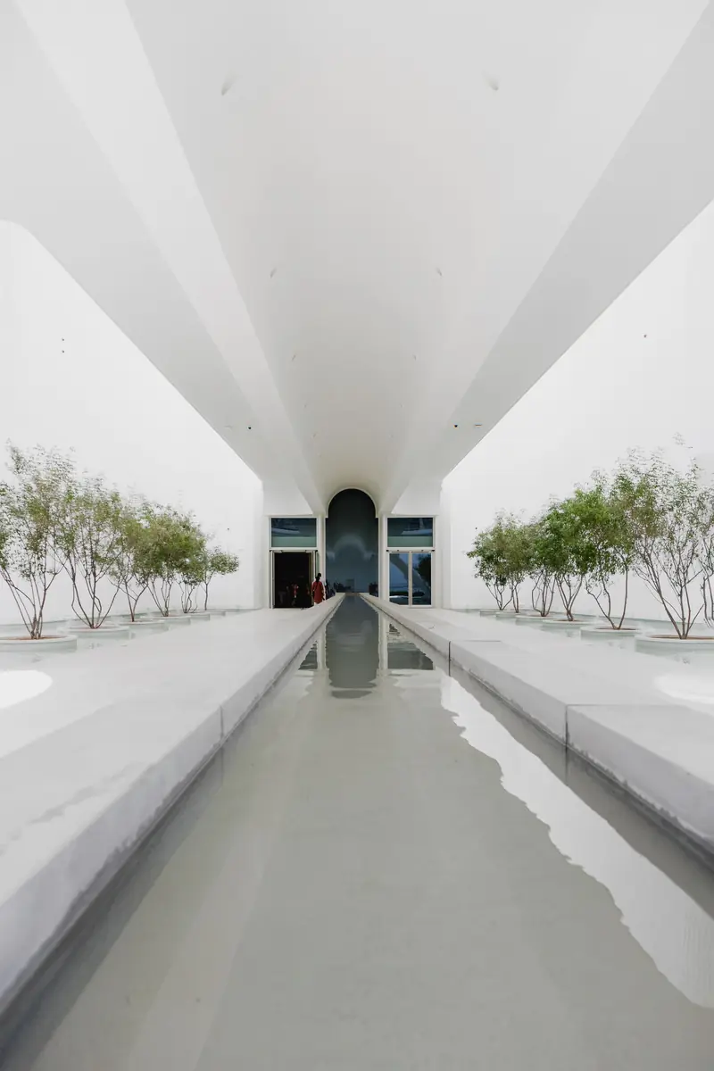 White architectural corridor